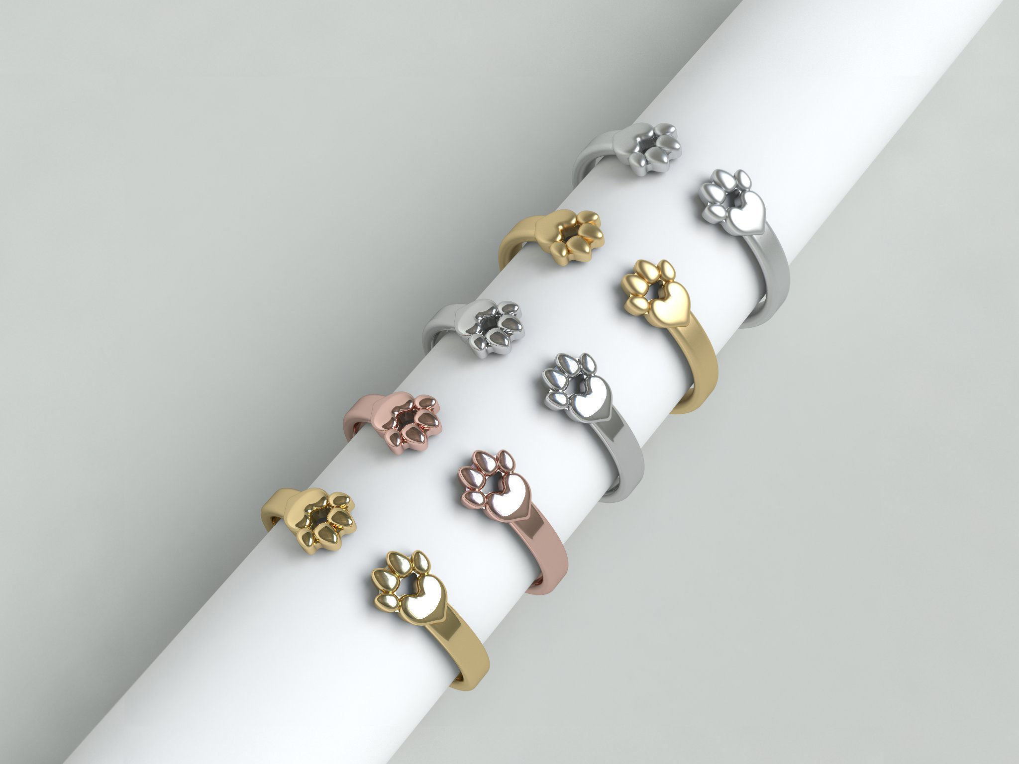 Paws ring-211 3D print model_3