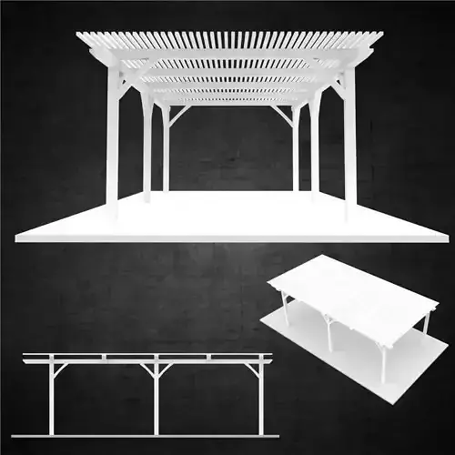 Free standing trellis structure architectural landscape element Low-poly 3D model