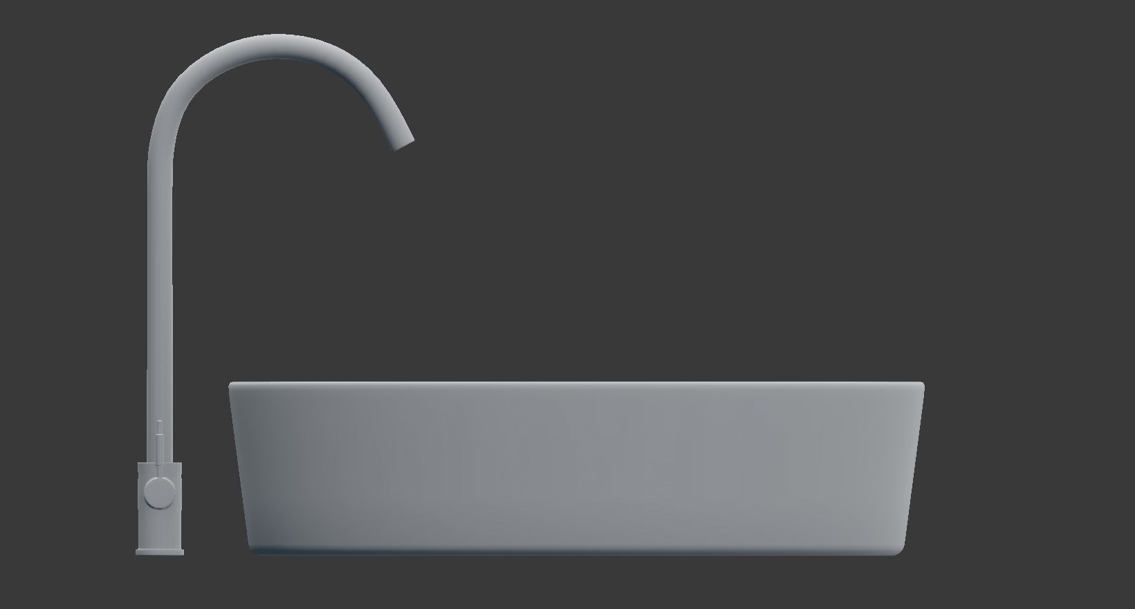 Ceramic Sink and Copper Faucet 3D model_7