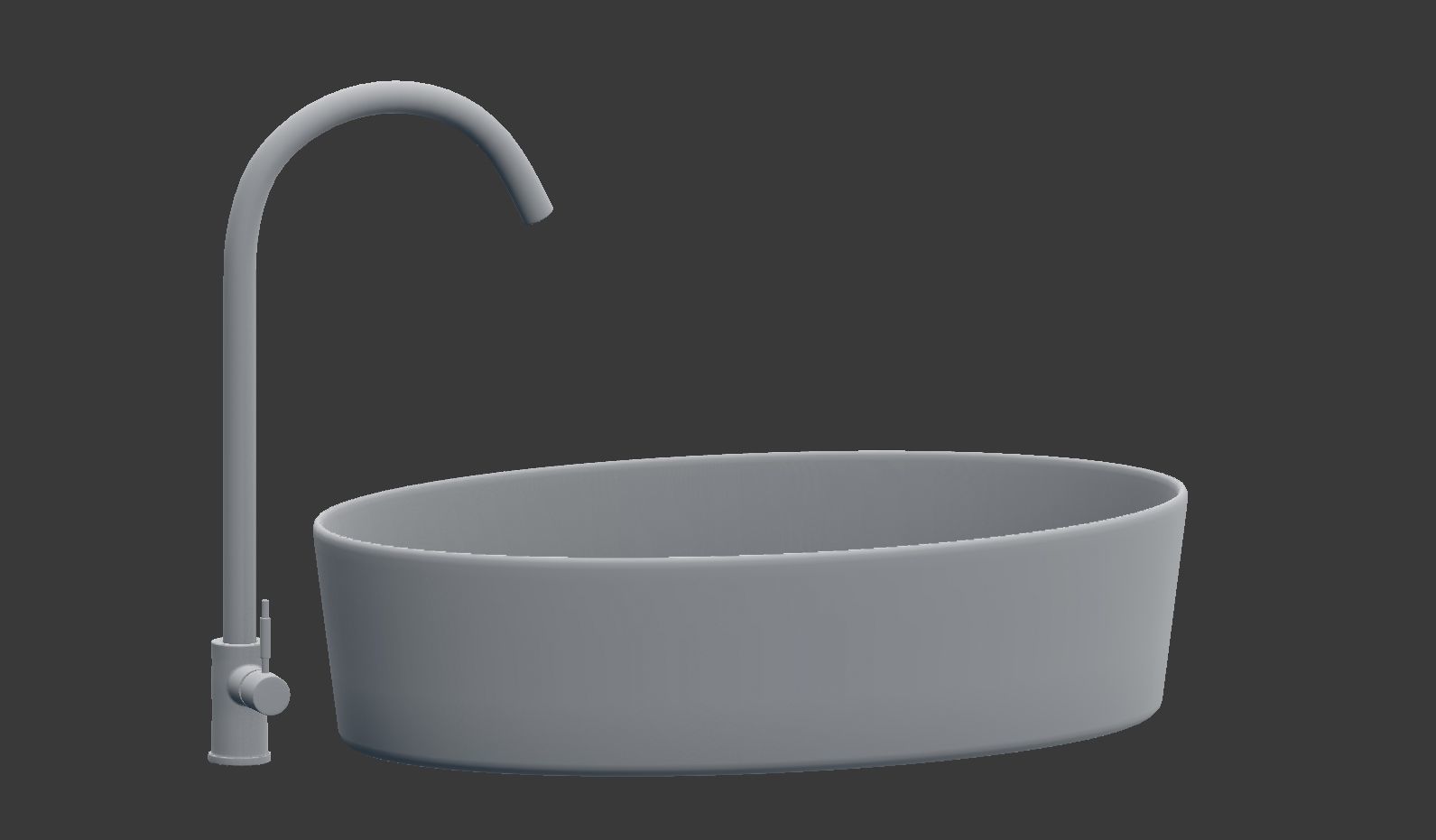Ceramic Sink and Copper Faucet 3D model_8