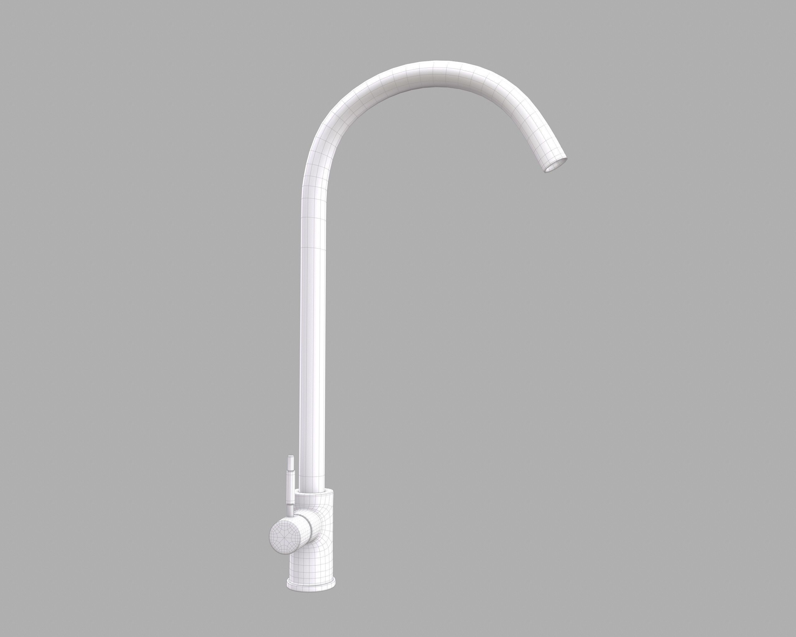 Ceramic Sink and Copper Faucet 3D model_12