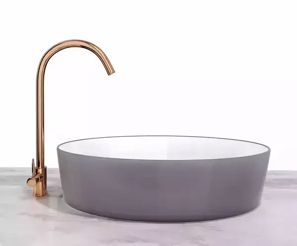 Ceramic Sink and Copper Faucet