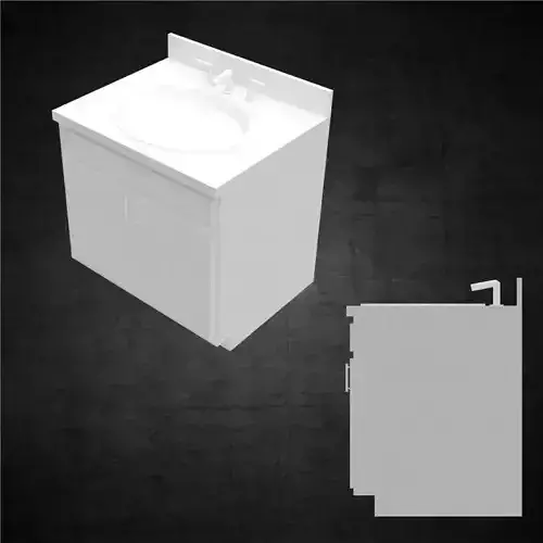Bathroom sink with cabinet minimal for architects and designers Low-poly 3D model