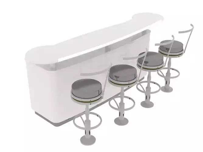 Bar table and chair 3D model