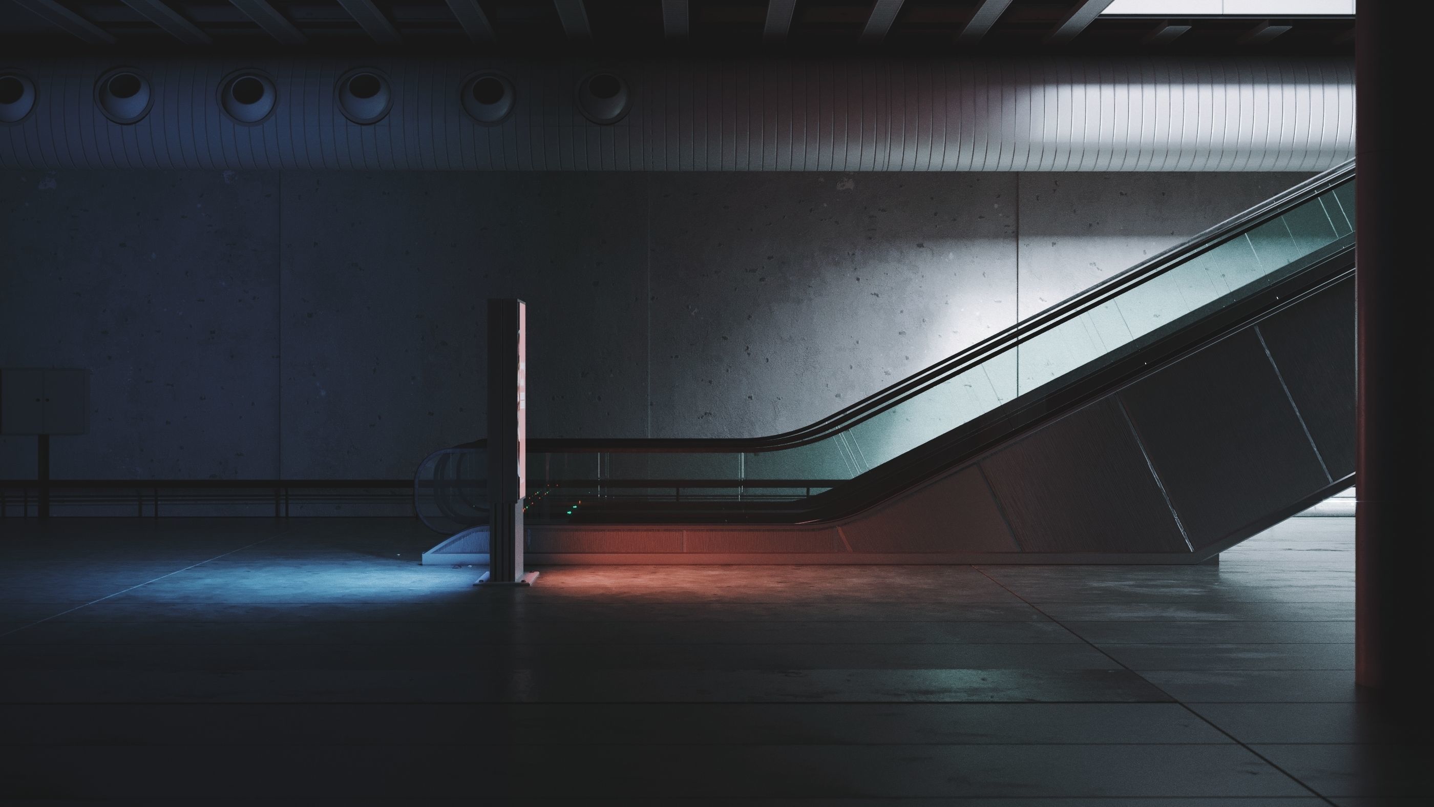 Rigged subway escalator scene 3D model_7