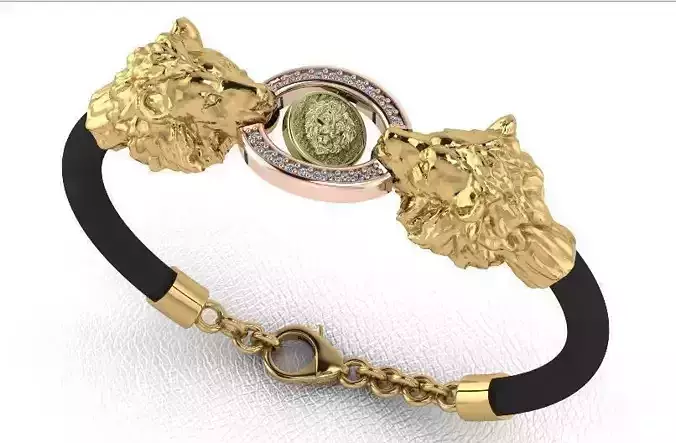 man skin bracelet jewelry lion