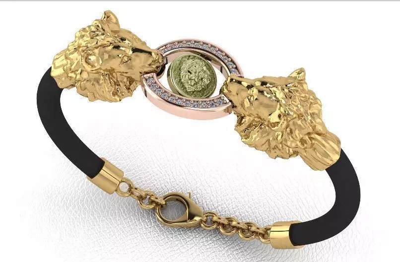 man skin bracelet jewelry lion 3D print model