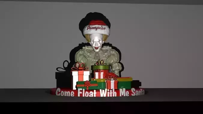 Pennywise Christmas With Presents 3D print model Pennywise Christmas With Presents 3D print model