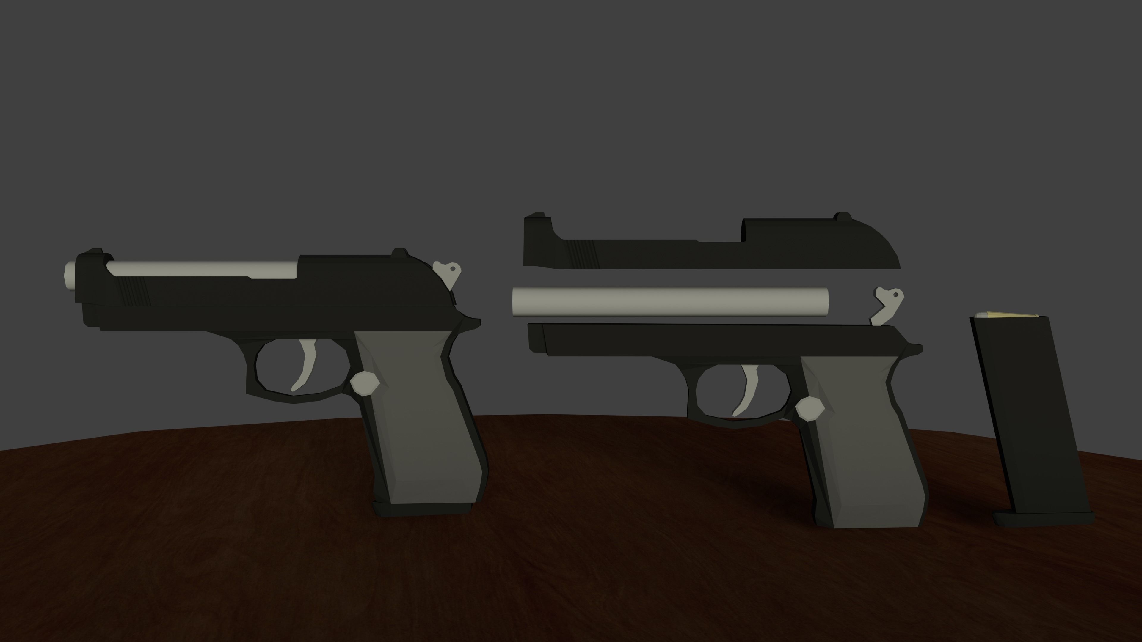 M9 pistol LOW-POLY Low-poly 3D model_1