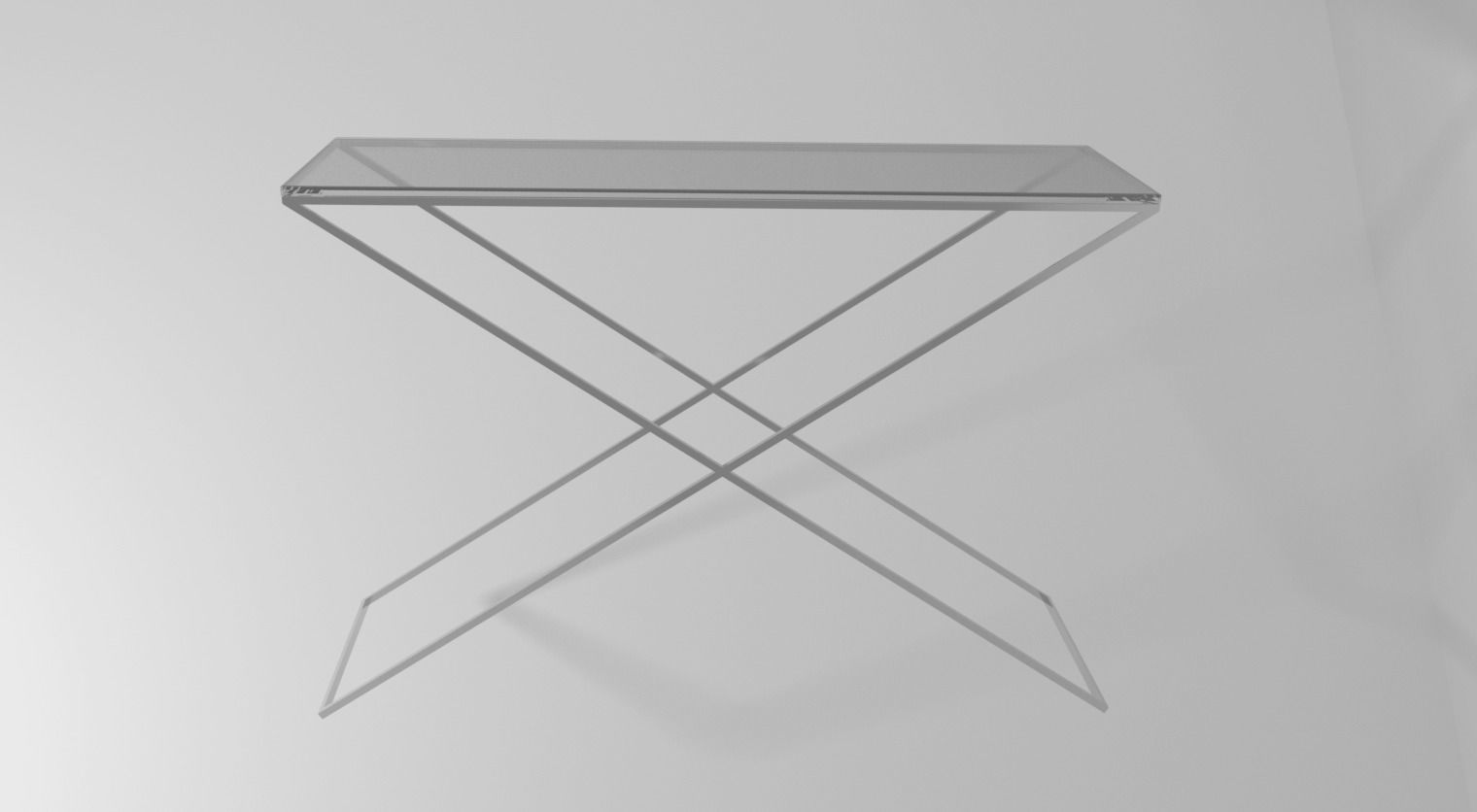 Glassy modern table Low-poly 3D model_0