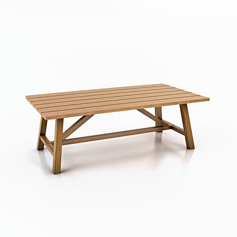 Crosby Teak Coffee Table Low-poly 3D model_1