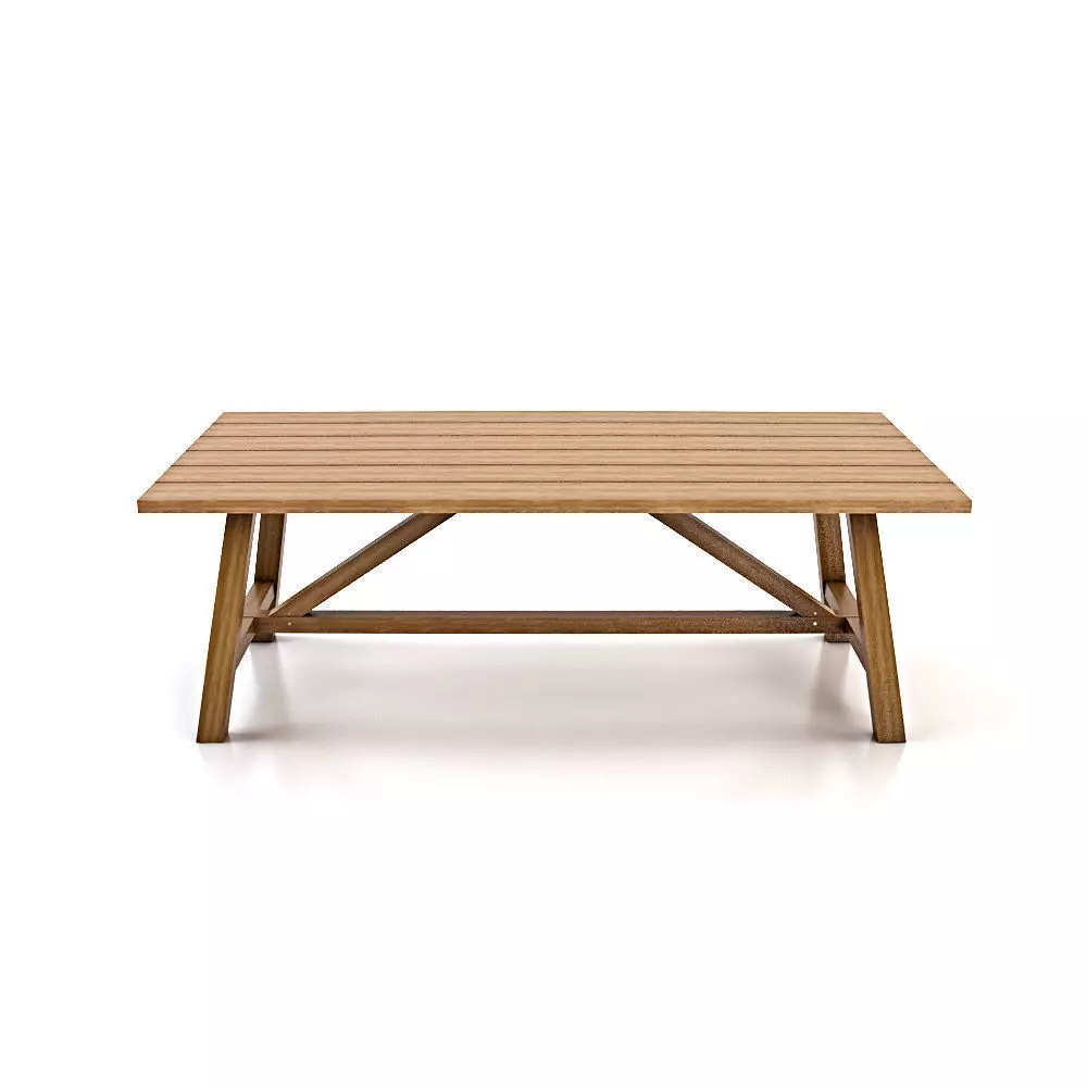Crosby Teak Coffee Table Low-poly 3D model_0
