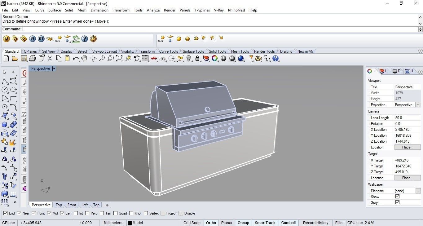 Barbecue outdoor grill 3D model_9