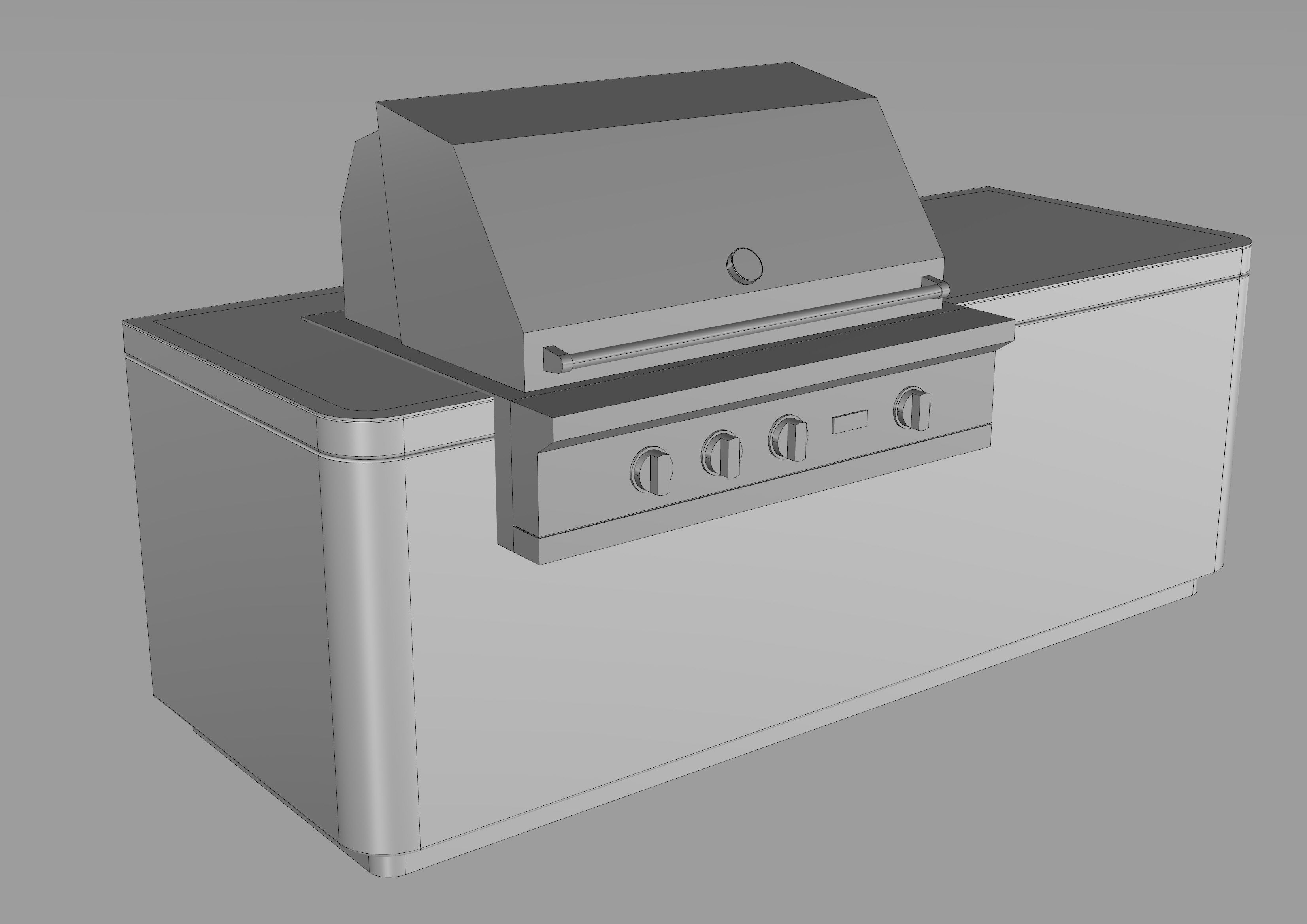 Barbecue outdoor grill 3D model_3