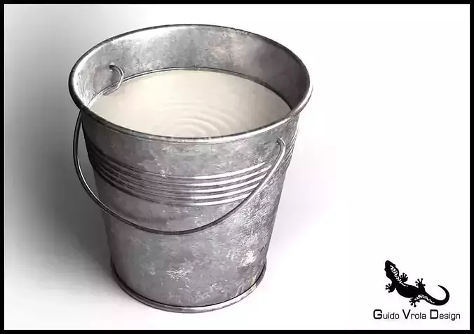 Metal Milk Bucket 3D model