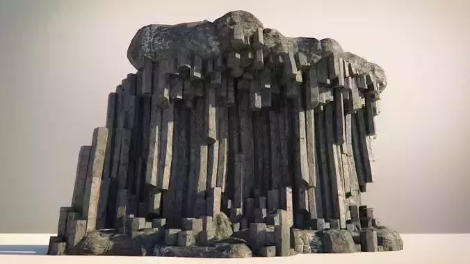 Basalt Columns and Rocks Kit PBR - Natural  Low-poly 3D model