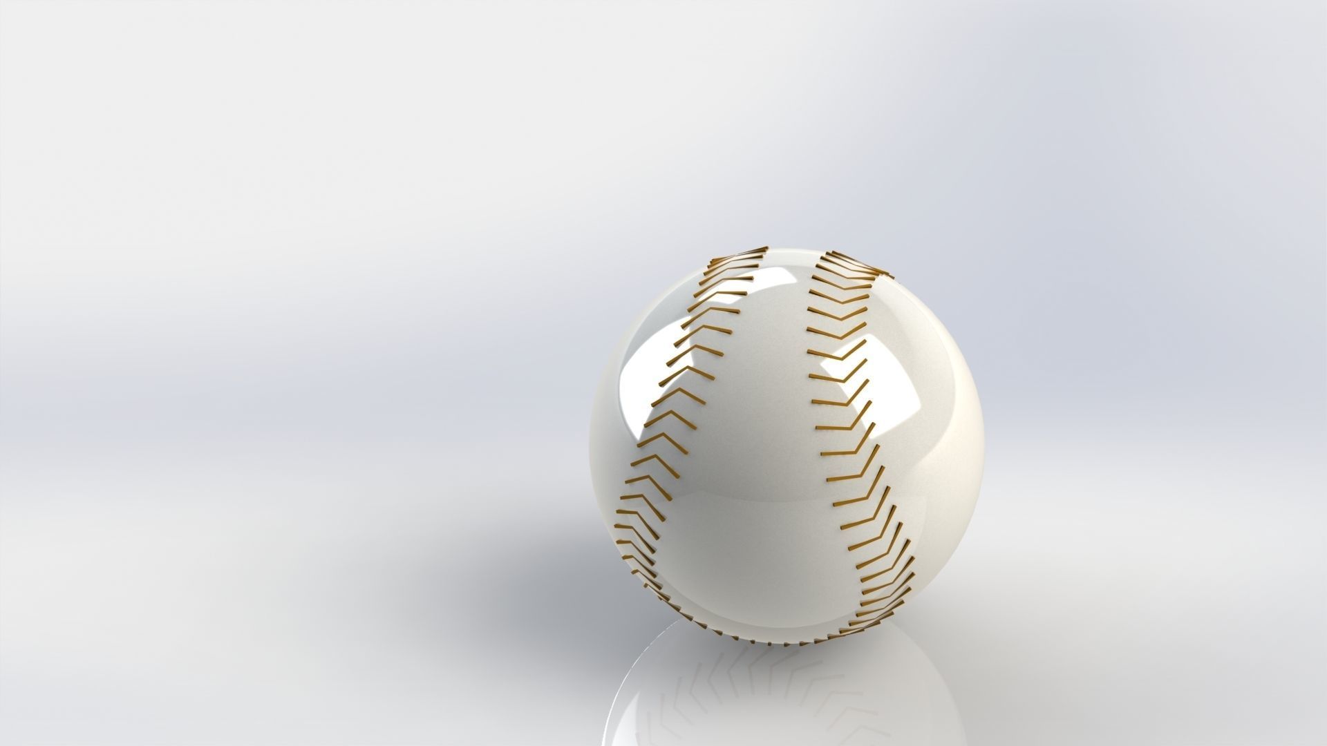 Baseball Ball 3D model_3
