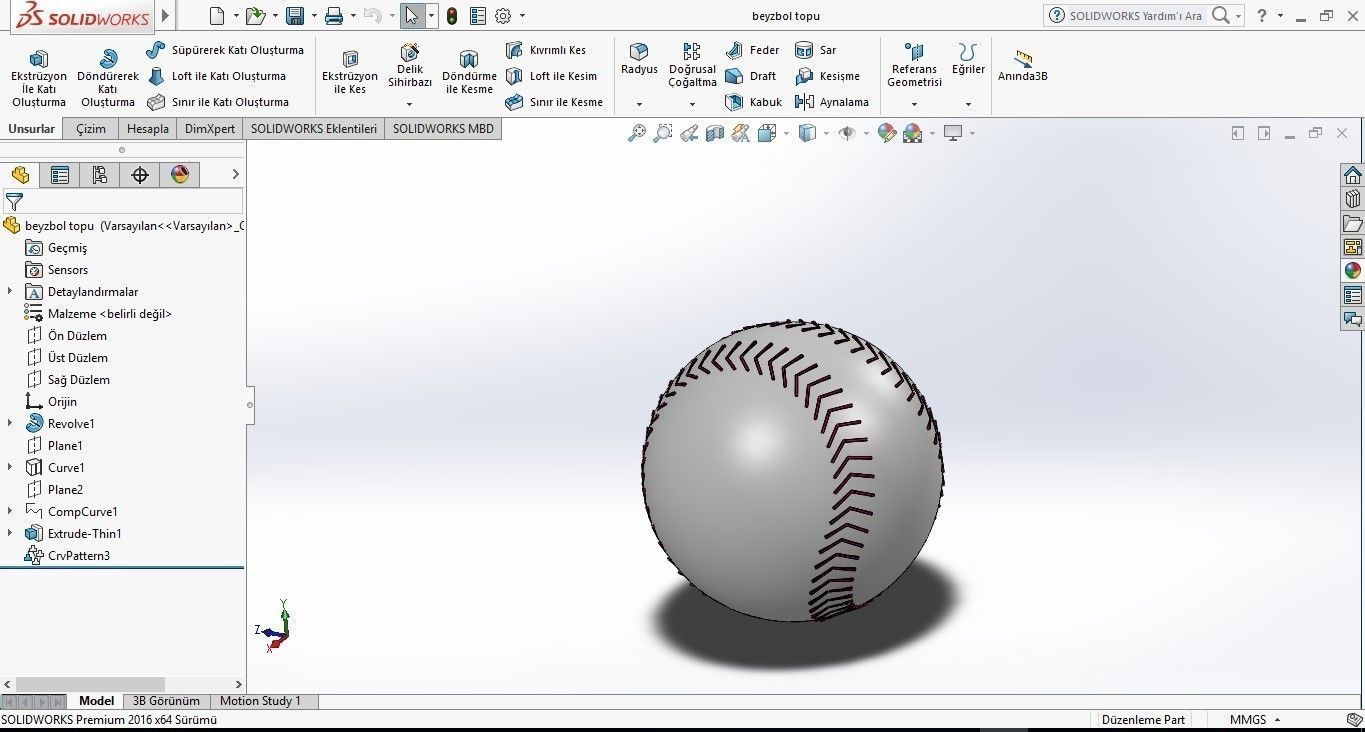 Baseball Ball 3D model_8