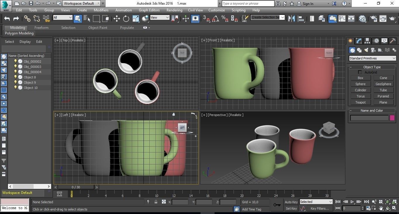Cup Glass Low-poly 3D model_7