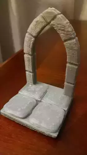 Stone Dungeon Floor with Arched Doorway OpenForge compatible Free 3D print model