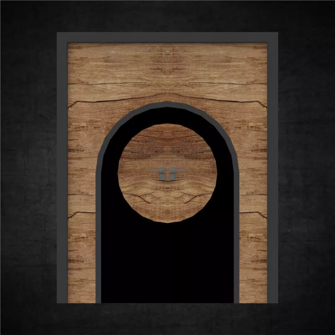 Modern front door for architectural residential or commercial Low-poly 3D model_0