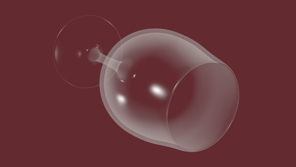 Wine Glass Low-poly 3D model_4