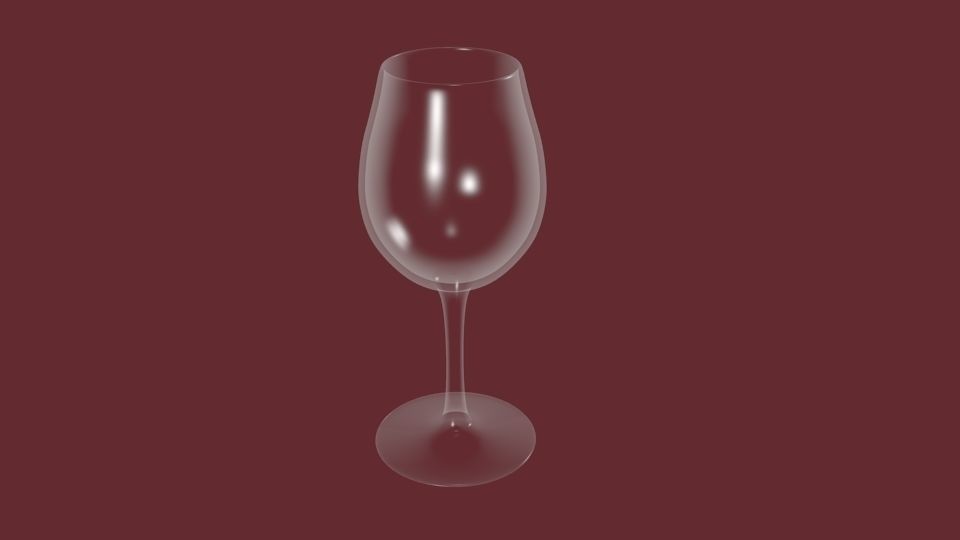 Wine Glass Low-poly 3D model_1