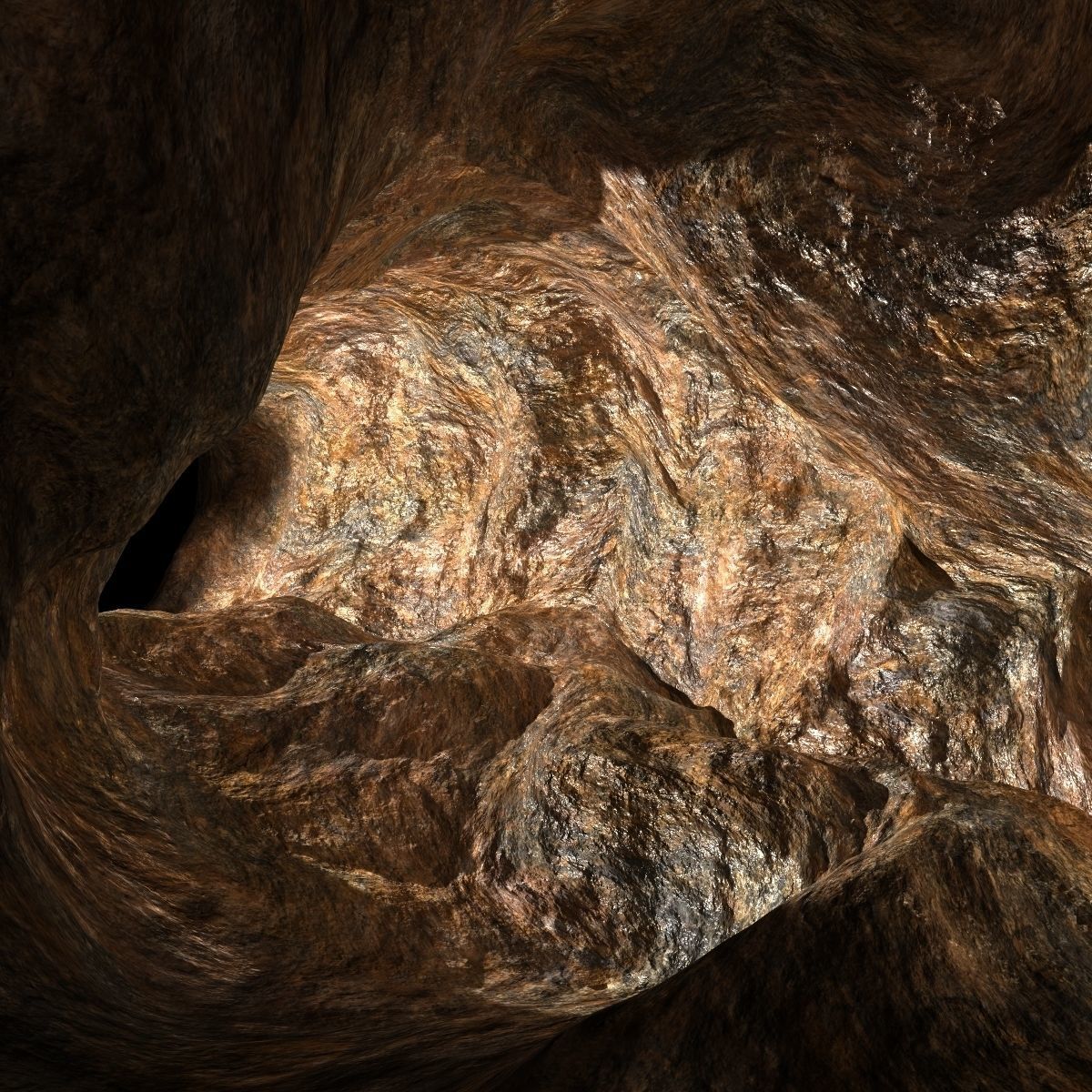 Cave Tunnel 3D model_3