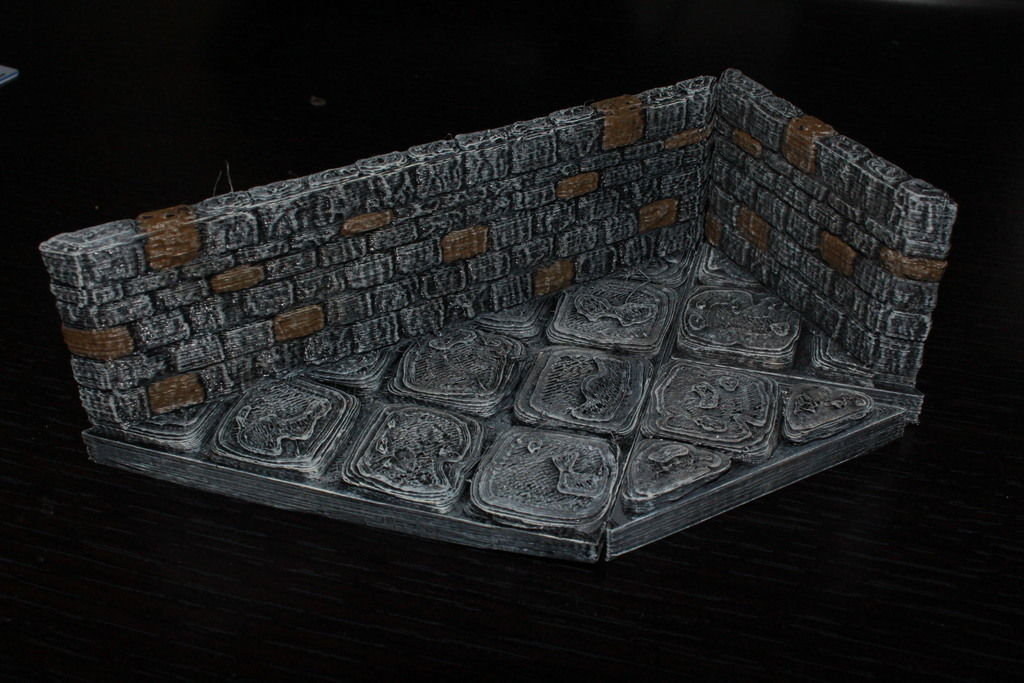 OpenForge Stone Dungeon Diagonal Walls Free 3D print model_3