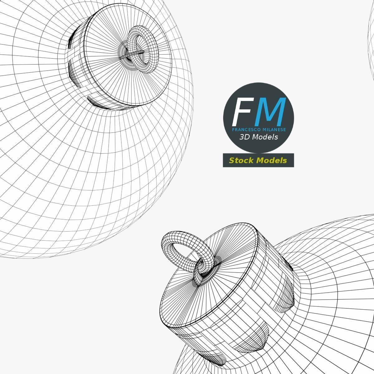 Christmas balls set 3D model_8