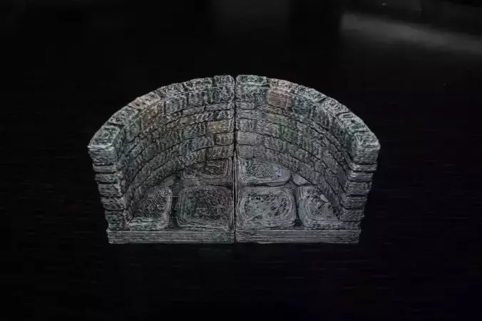 OpenForge Stone Dungeon Curved Wall