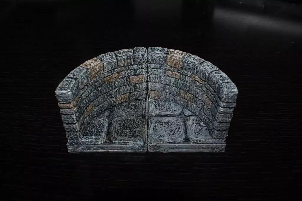 OpenForge Stone Dungeon Curved Wall Free 3D print model_0