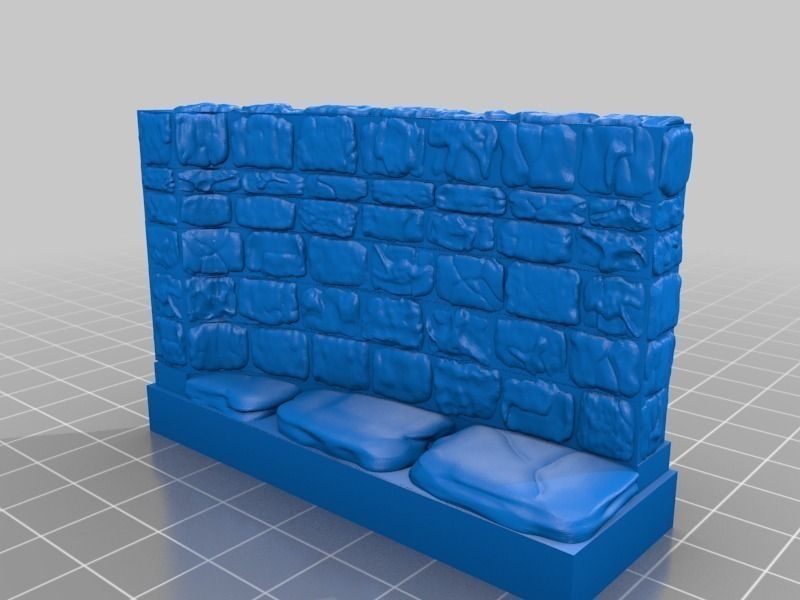 OpenForge Stone Dungeon Curved Wall Free 3D print model_8