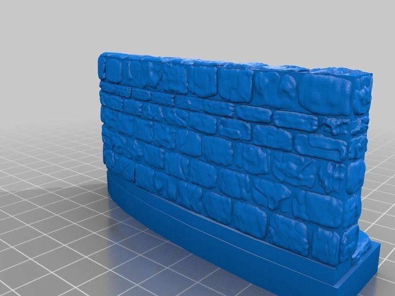 OpenForge Stone Dungeon Curved Wall Free 3D print model_28
