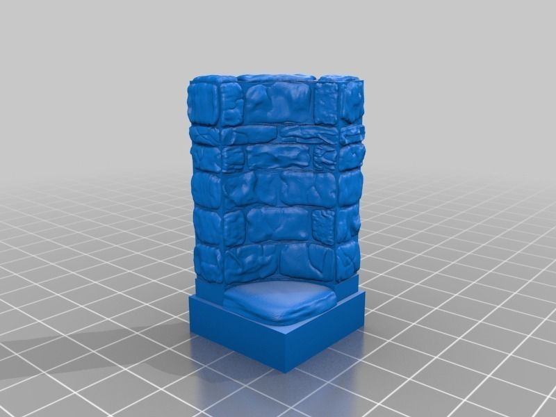 OpenForge Stone Dungeon Curved Wall Free 3D print model_4