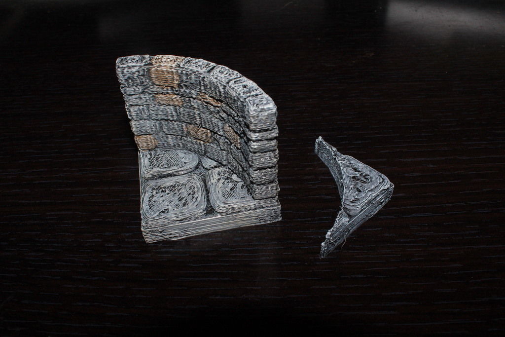 OpenForge Stone Dungeon Curved Wall Free 3D print model_1