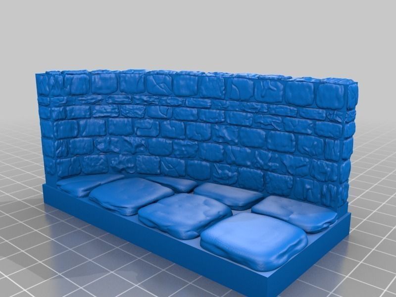 OpenForge Stone Dungeon Curved Wall Free 3D print model_18