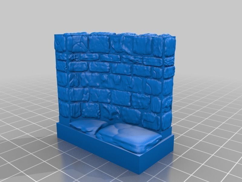 OpenForge Stone Dungeon Curved Wall Free 3D print model_6