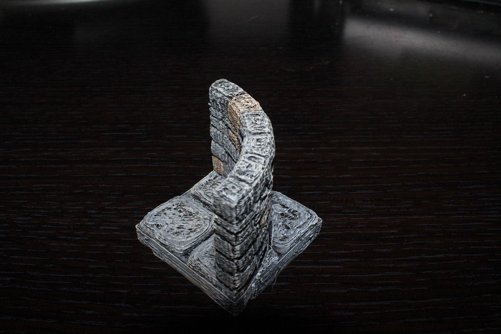 OpenForge Stone Dungeon Curved Wall Free 3D print model_2