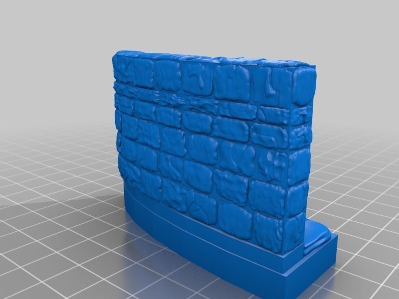 OpenForge Stone Dungeon Curved Wall Free 3D print model_20