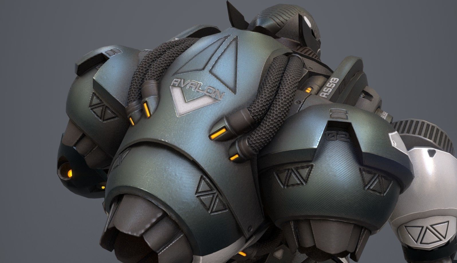 Avalon Suit Low-poly 3D model_9