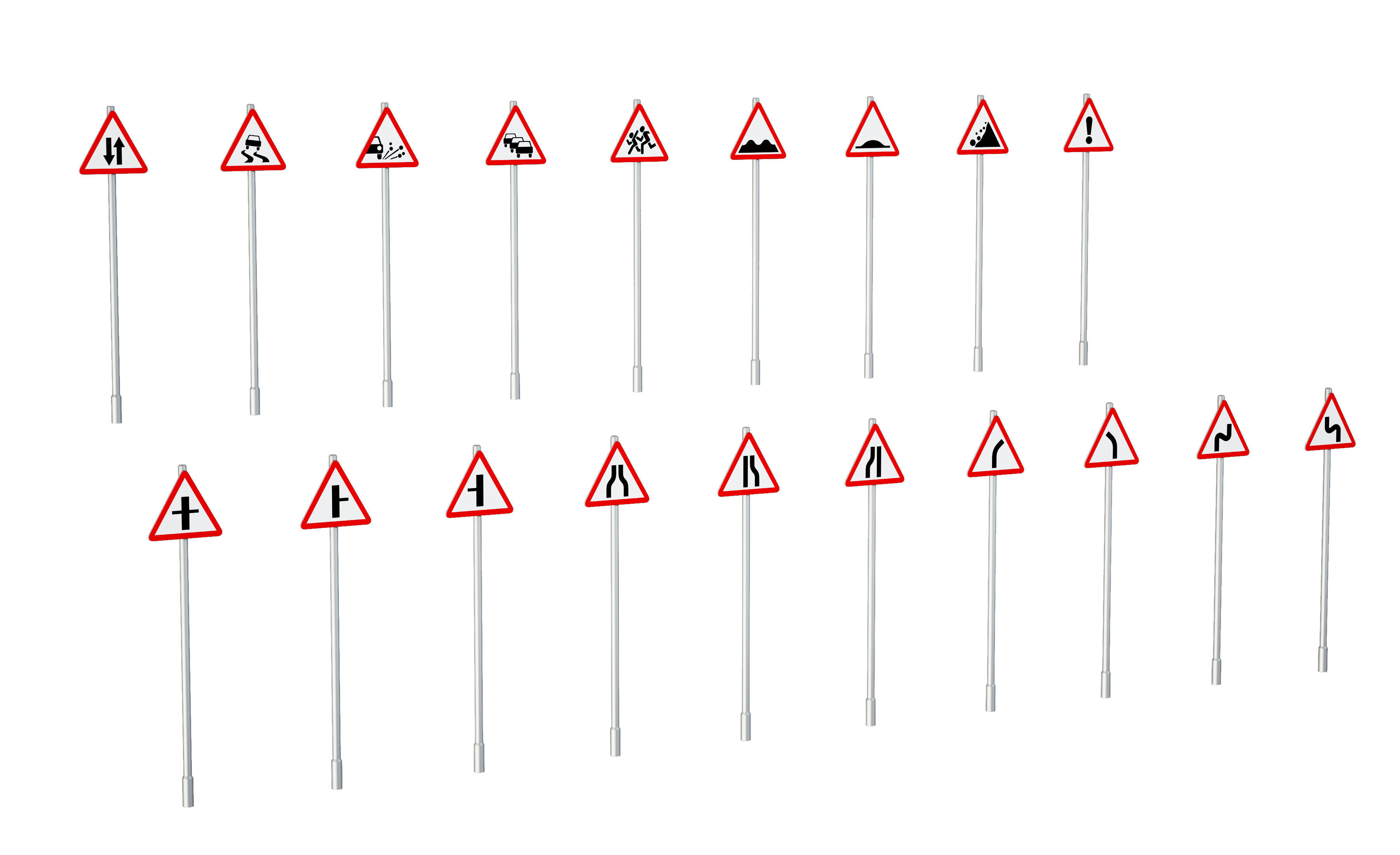 road sign set 3D model_5