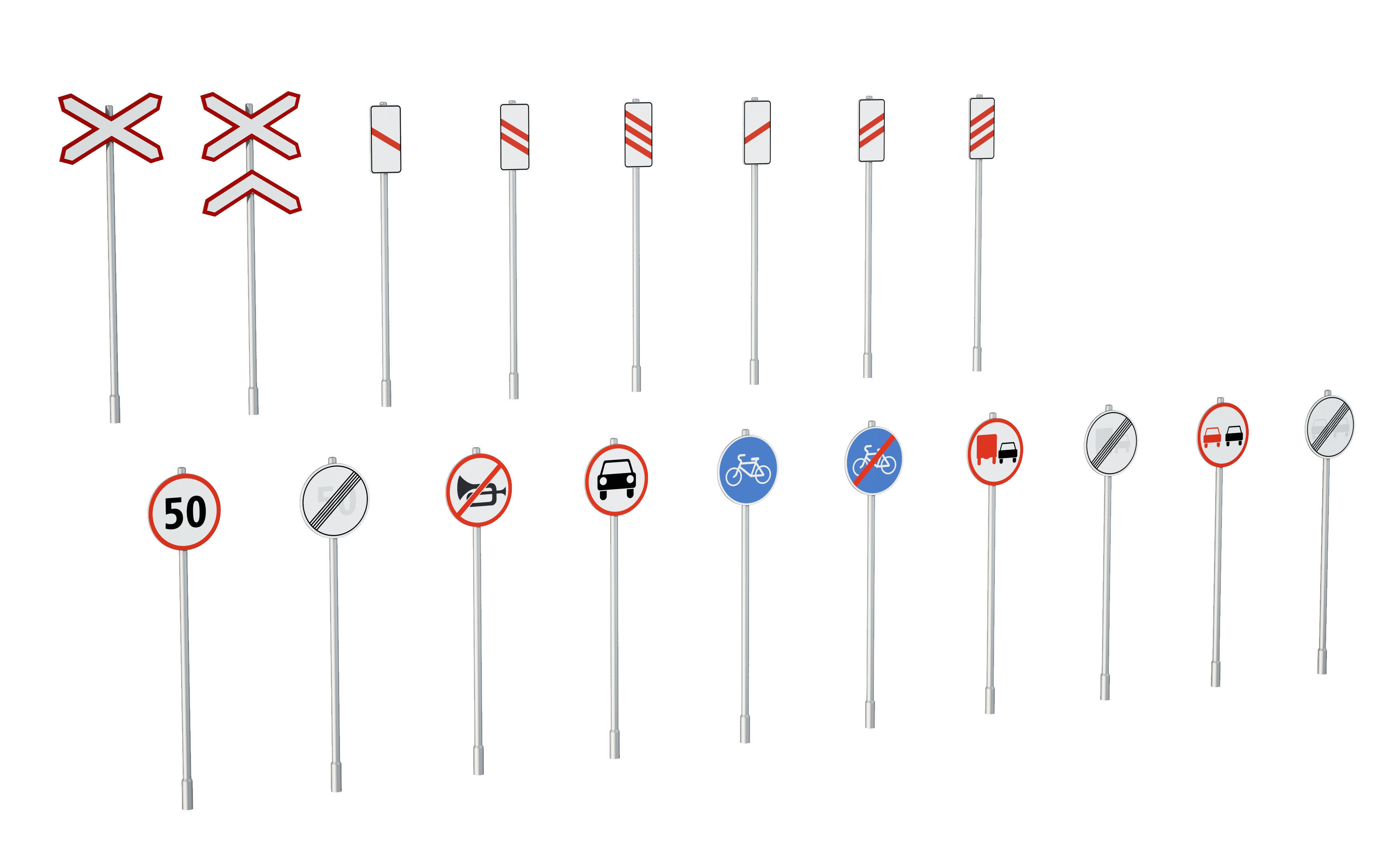 road sign set 3D model_4