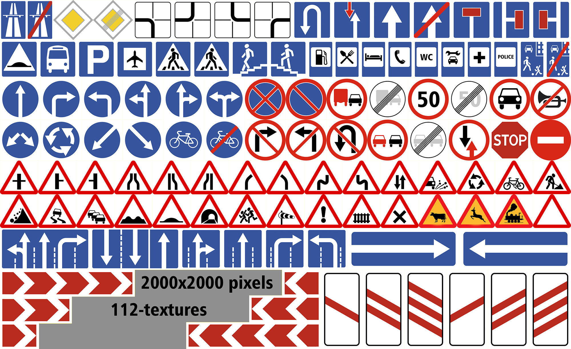 road sign set 3D model_15