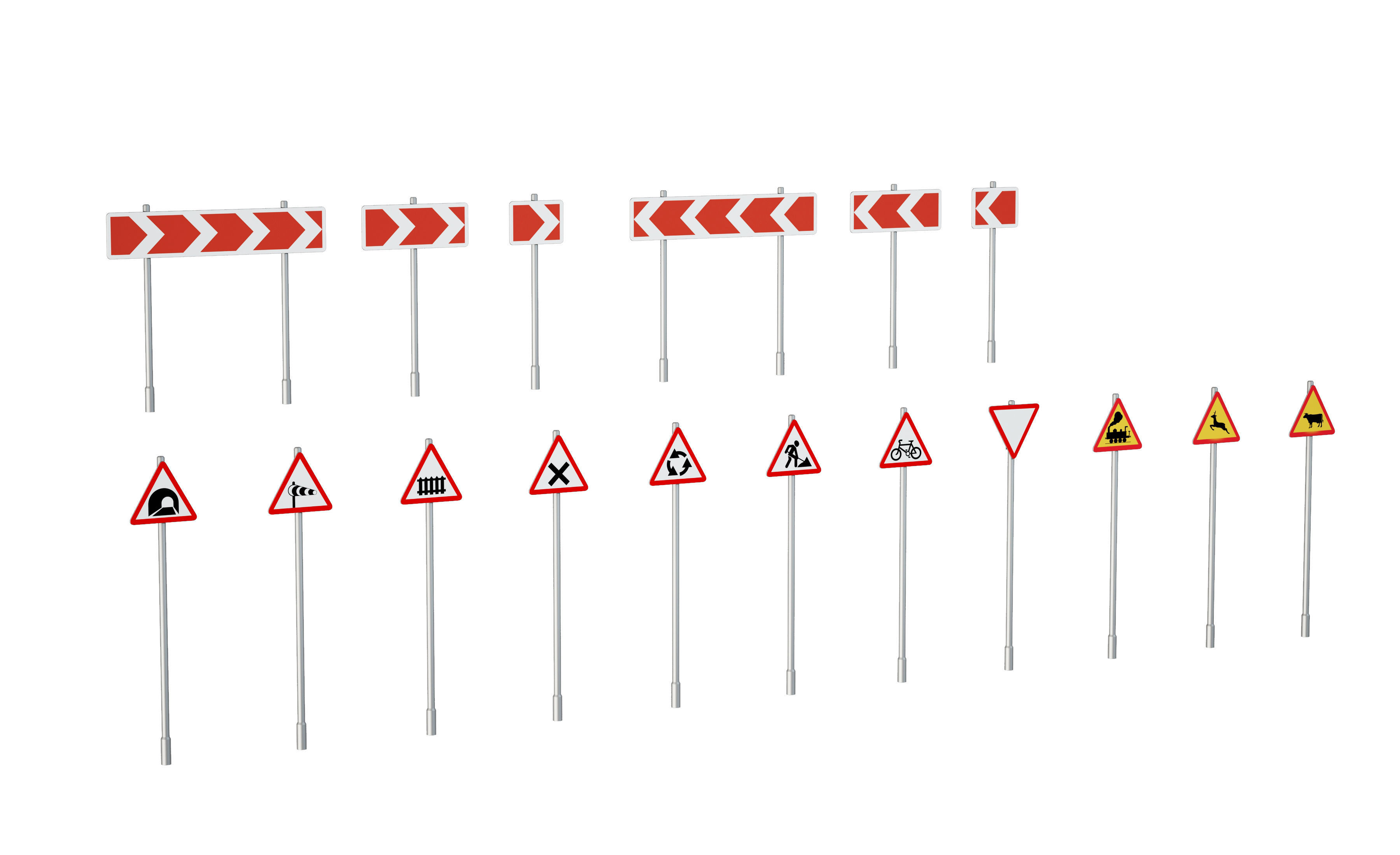 road sign set 3D model_6