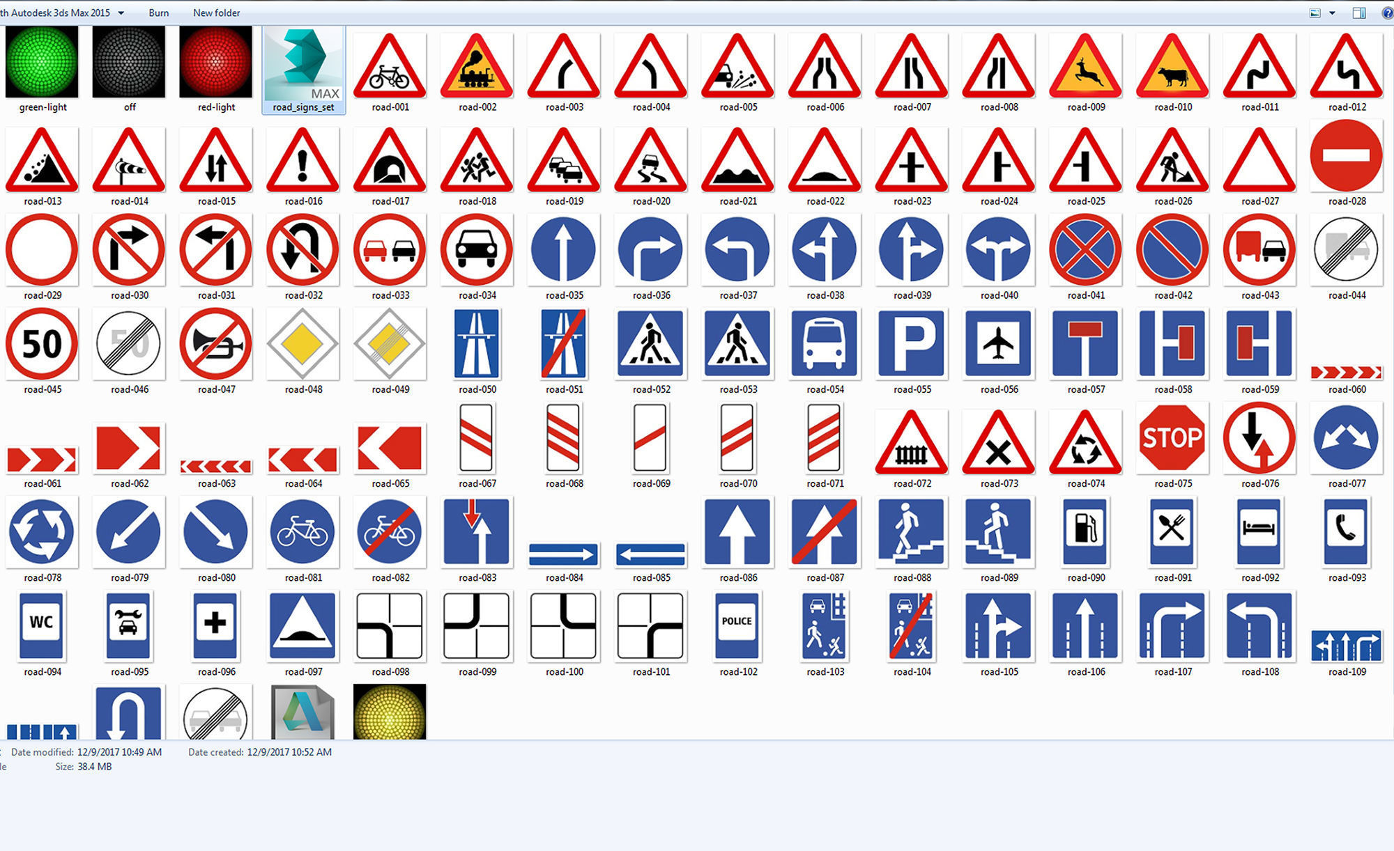 road sign set 3D model_16