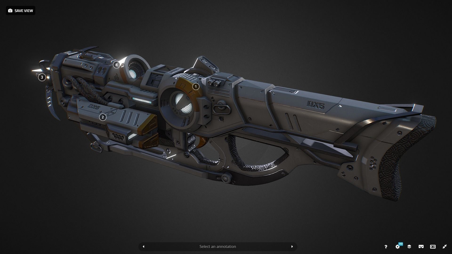 DX5 Mobility Rifle Low-poly 3D model_1