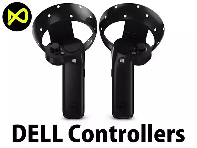 The Dell Visor Windows Mixed Reality Controllers 3D model
