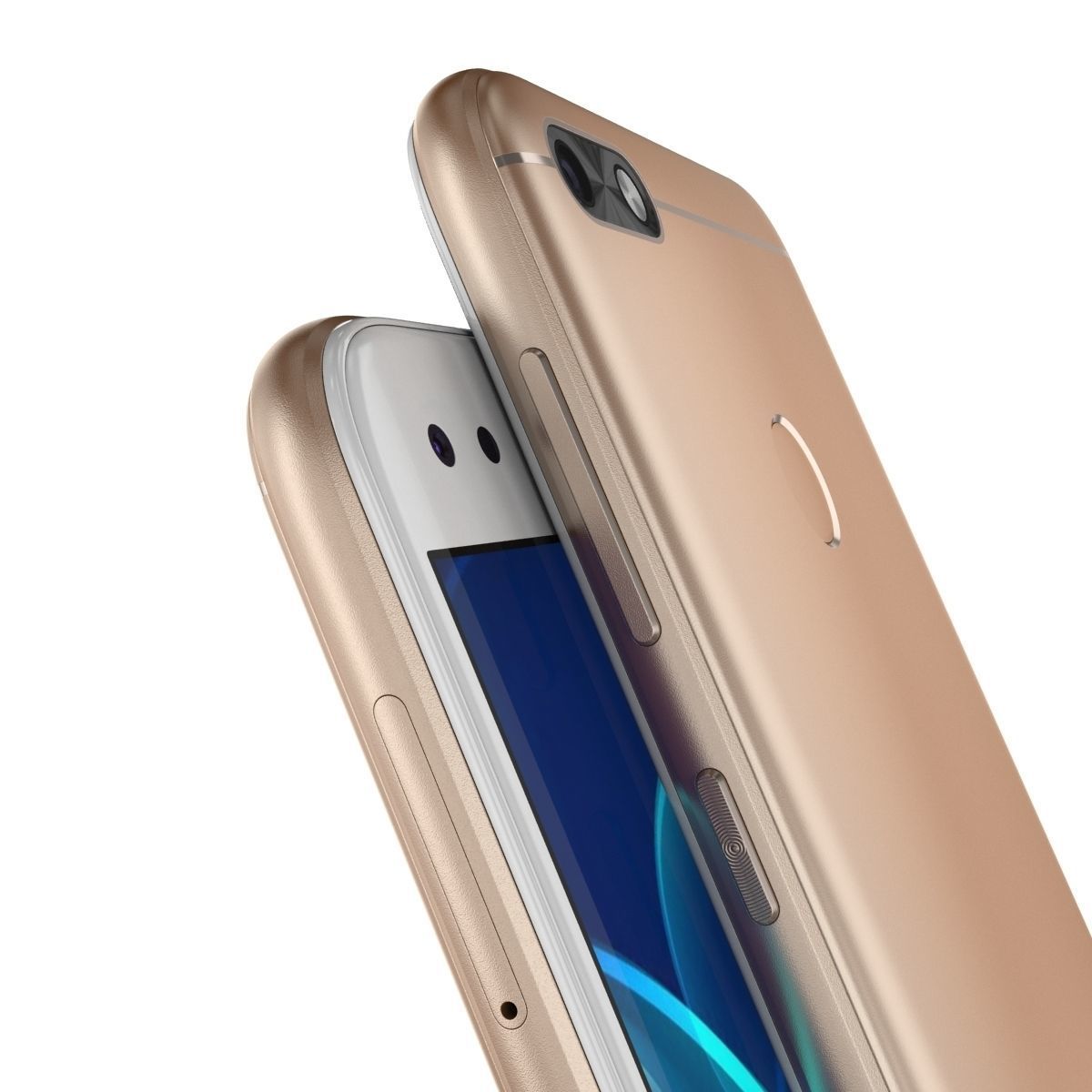 Huawei P9 Lite Mini - Y6 Pro 2017 Gold 3D model_5