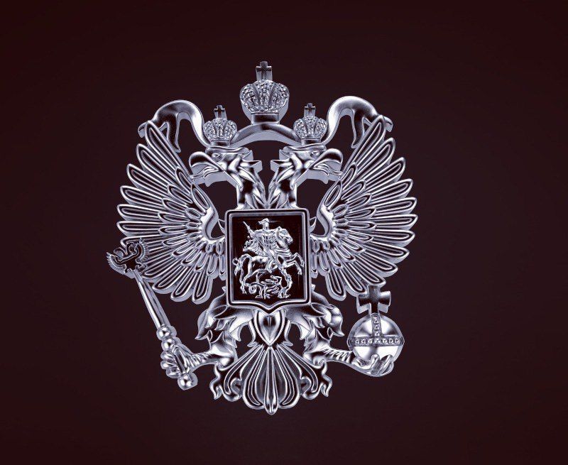 Russian coat of arms eagle 3D print model_2